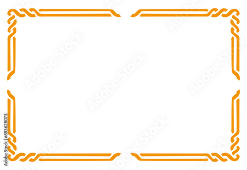 Orange border frame vector design template. Elegant element for your text, photo, certificate, diploma, voucher.