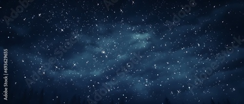 Abstract background with stars in the dark sky  it s snowing.