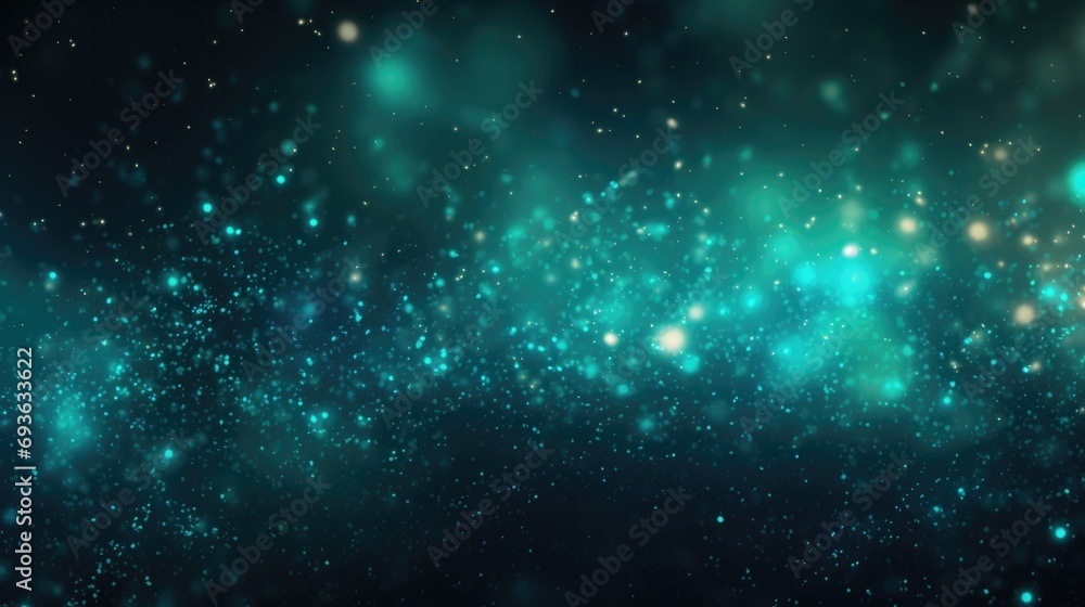 Abstract teal background with stars.