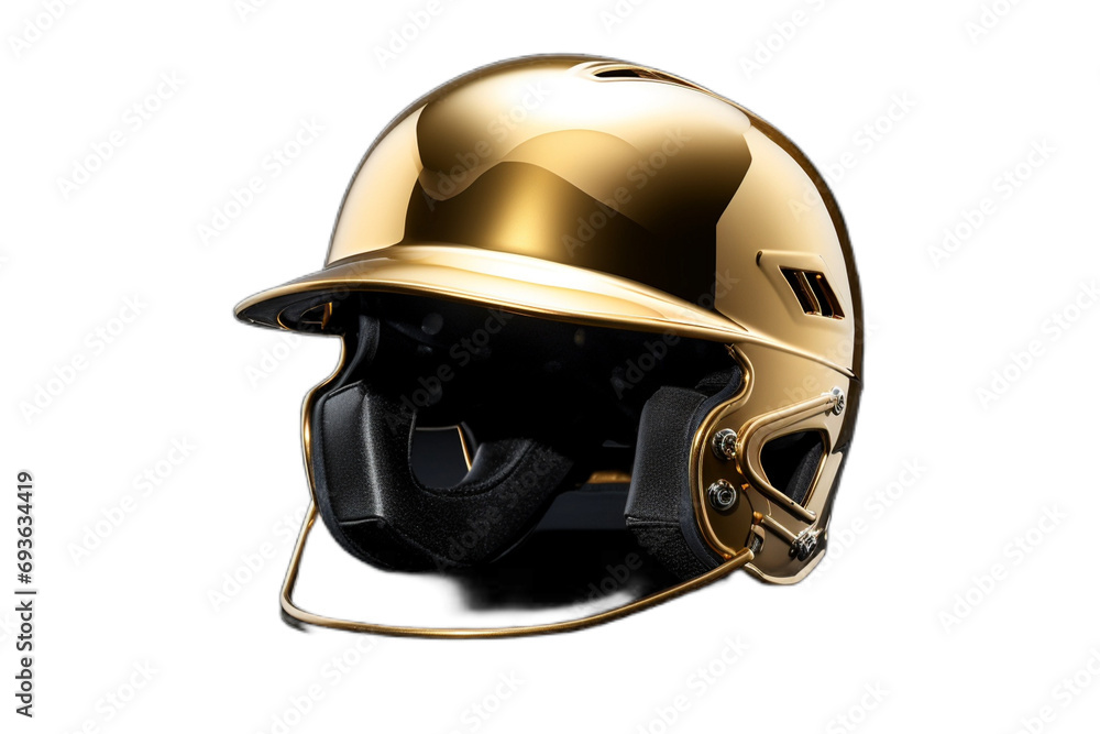 Fototapeta premium golden helmet isolated on transparent backgrounds for design High-quality stock PNG created using generative Ai tools
