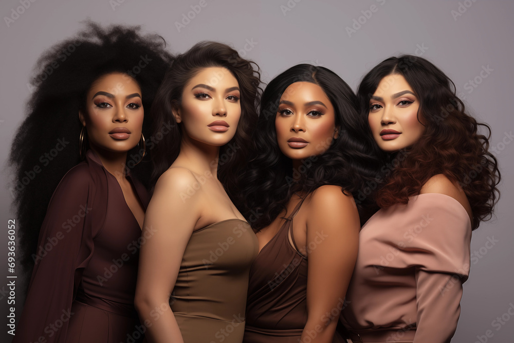 Obraz premium Image makers showcasing diverse beauty standards, leaving space for messages on representation