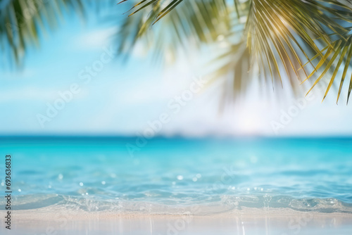 Vibrant And Hazy Tropical Beach Background For A Dreamy Summer Getaway