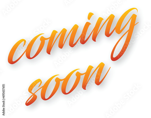 Coming soon abstract orange text