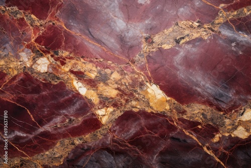 Red marble texture with gold veins