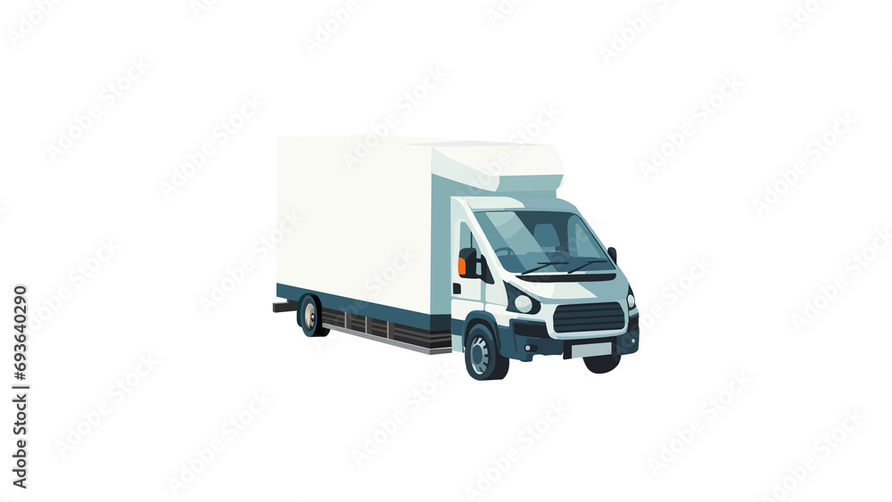 Truck on road vector flat illustration isolated on white background.. Online cargo delivery service, logistics or tracking app concept. Truck on road vector flat illustration isolated on white background.. Online cargo delivery service, logistics or tracking app concept.
