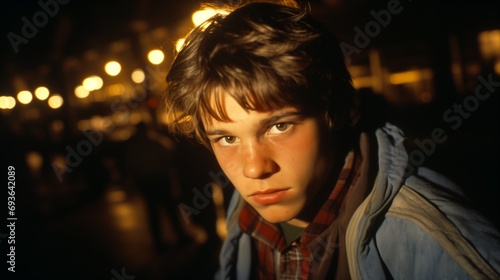 Close-up photo of teenage boy