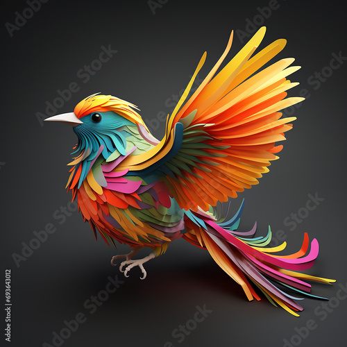Beautiful picture of bird made with generative Ai