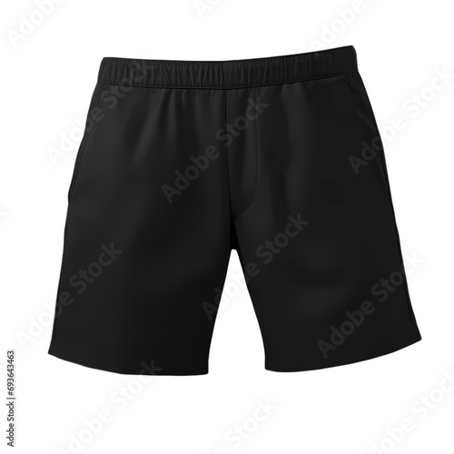 Black shorts isolated on transparent background photo