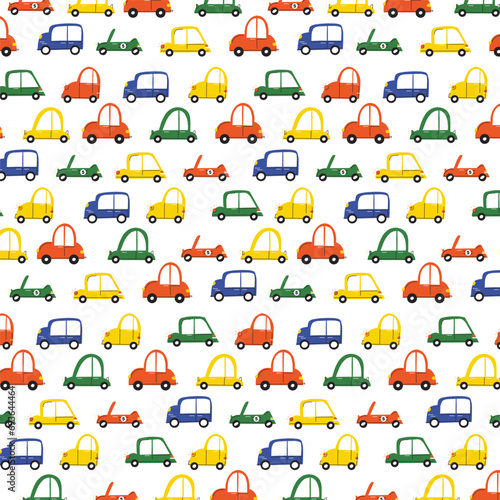 hand draw car pattern, transtort pattern, seamless, kids illustration, cartoon car, transport