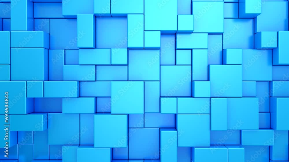Background of Boxes. Abstract motion, loop, two color, 3d rendering, 4k resolution
Background of Boxes. Abstract motion, loop, two color, 3d rendering, 4k resolution