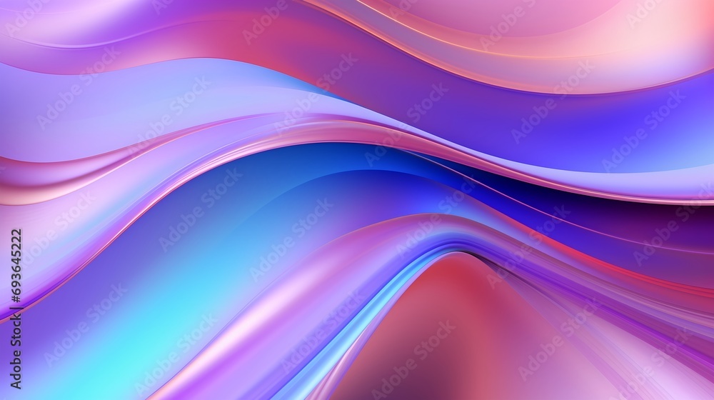 Naklejka premium Shining Iridescent Fractal Bright Waves Silky Texture Background. (Generative AI).