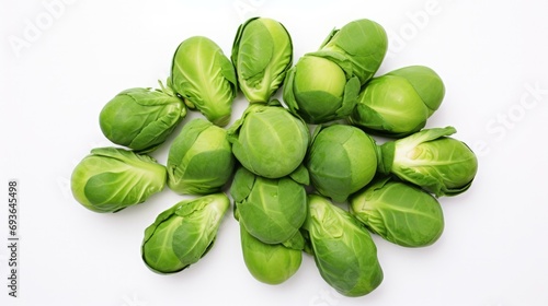Wallpaper Mural Fresh Brussels sprouts on a white background. Generative AI. Torontodigital.ca