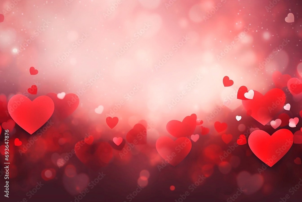 Valentine's day background with hearts and bokeh lights. Valentine background banner. Valentine's day background with hearts and bokeh lights. Valentine background banner.