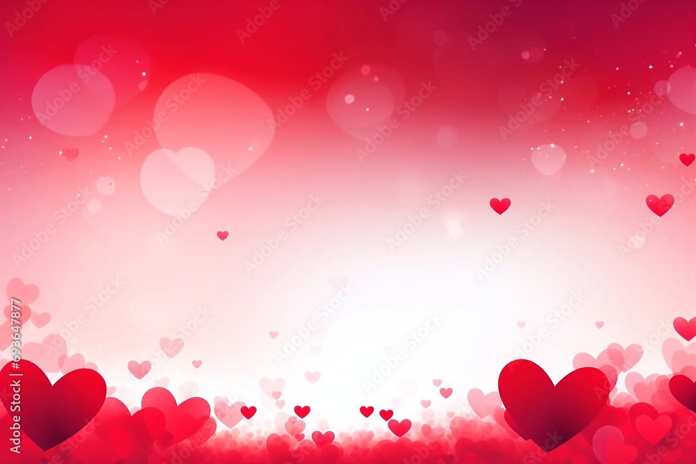 Valentine's Day background with red hearts. Love the romantic theme. Valentine's Day background banner