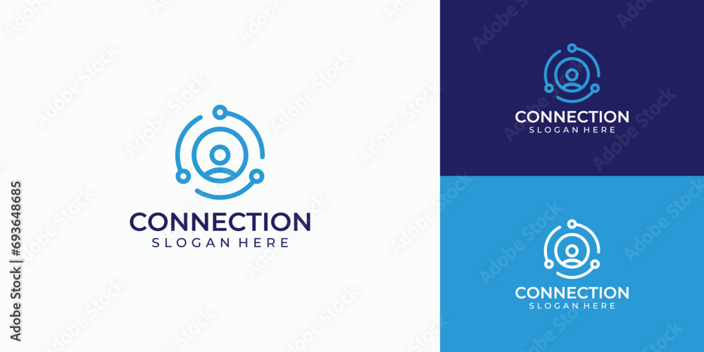 Modern business connections logo design Modern business connections logo design