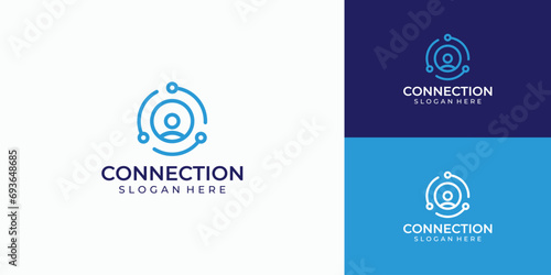 Modern business connections logo design