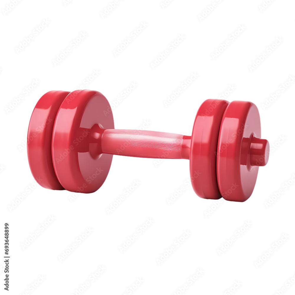 Red dumbbell isolated on transparent background Red dumbbell isolated on transparent background
