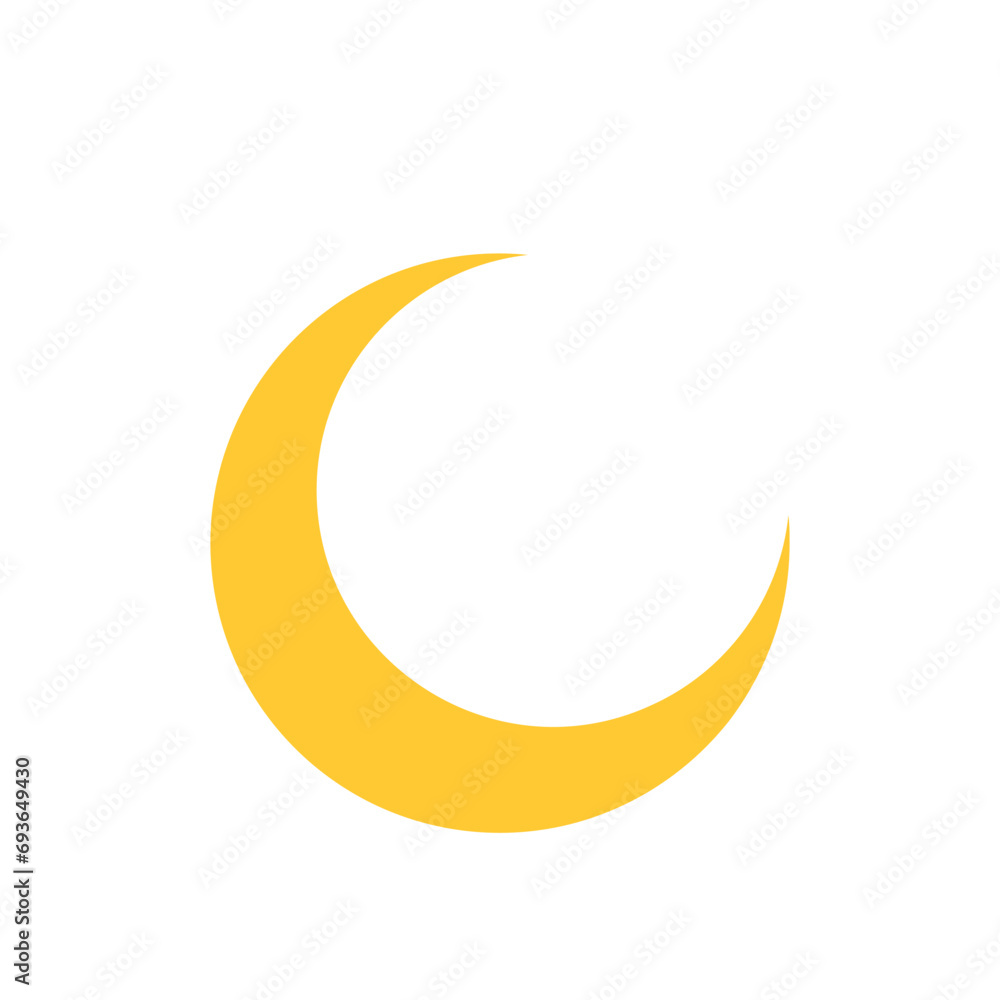 Moon and stars vector icon on background. Flat Moon Icon. Night symbol. Vector illustration. EPS10. Moon and stars vector icon on background. Flat Moon Icon. Night symbol. Vector illustration. EPS10.