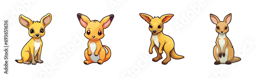 Cute cartoon kangaroo. Vector illustration