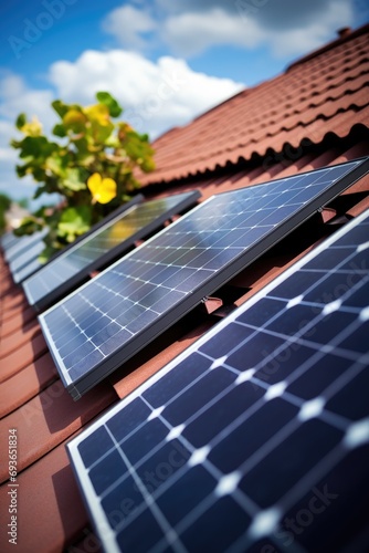 Solar panels on a family ho...