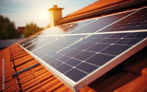 Solar panels on a family ho...