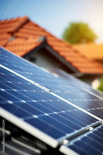 Solar panels on a family ho...