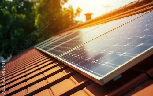 Solar panels on a family ho...