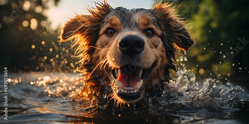 Dog likes swimming © Kateryna Kordubailo