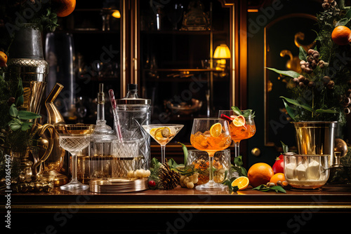 Christmas cocktail bar, gourmet holiday drinks