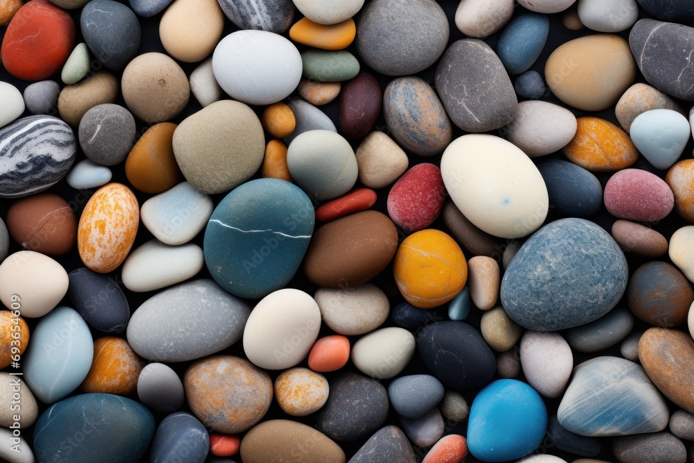 Smooth pebble beach with multi-colored stones and subtle textures. Smooth pebble beach with multi-colored stones and subtle textures.