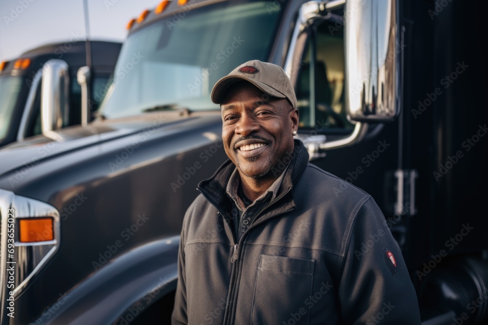 Portrait of a middle aged truck driver Portrait of a middle aged truck driver