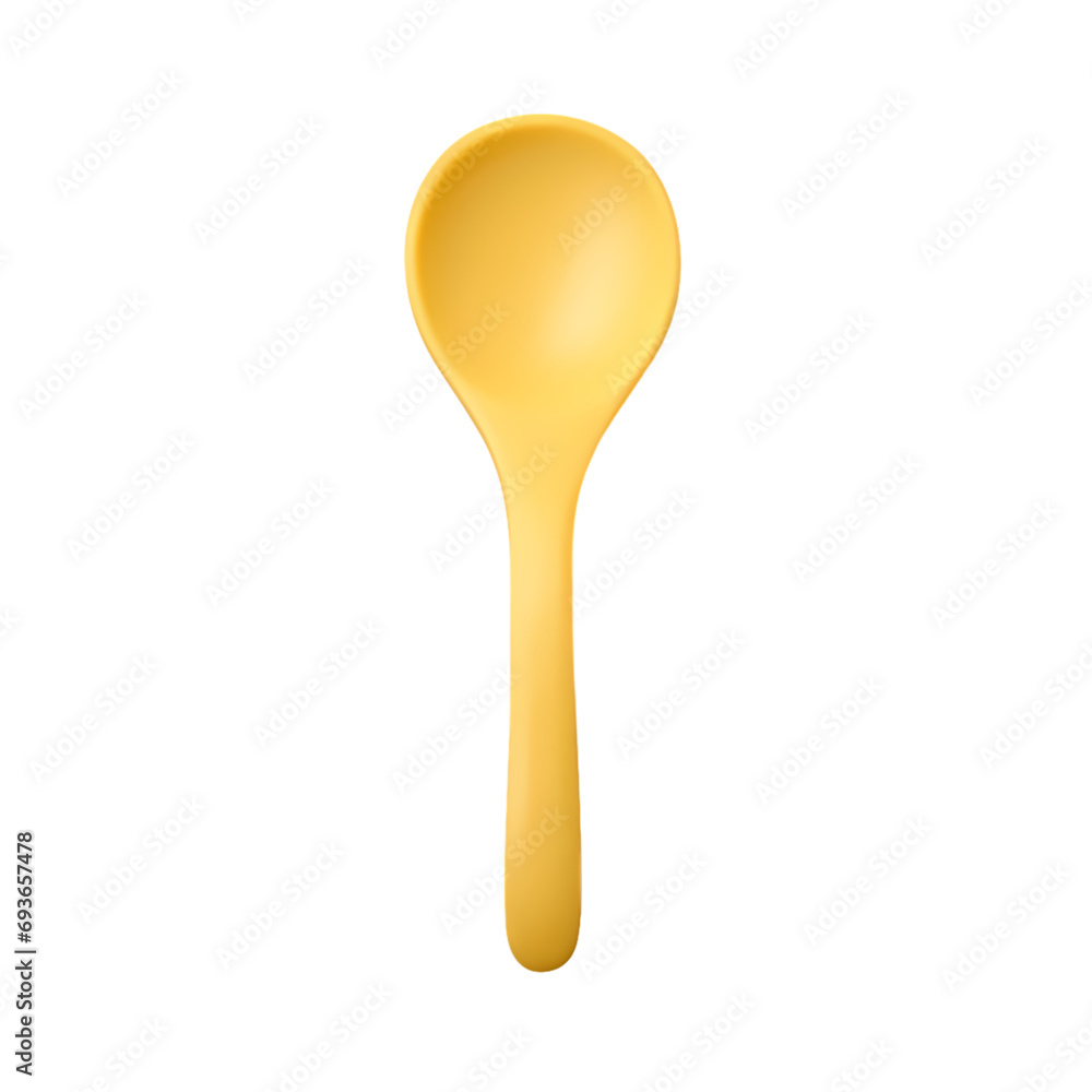 Yellow plastic spoon isolated on transparent background Yellow plastic spoon isolated on transparent background
