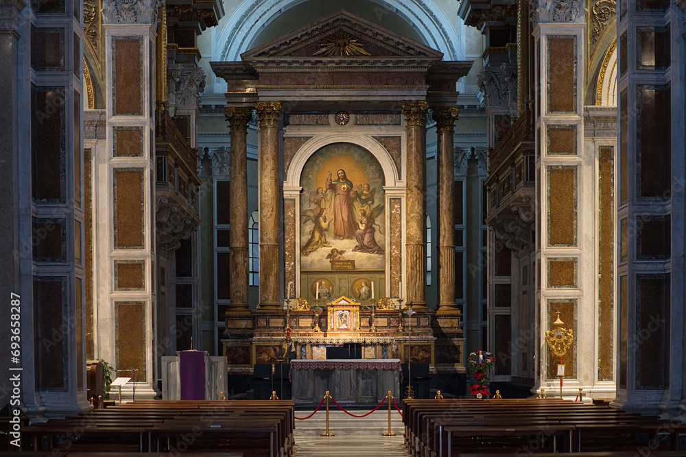 Fototapeta premium Basilica del Sacro Cuore di Gesù, renaissance revival styled church in Rome, Italy
