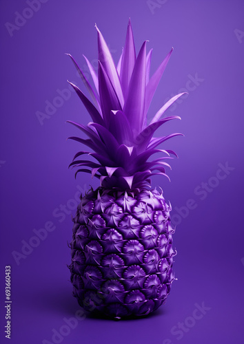 Violet pineapple.Creative minimal food concept.
