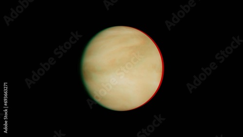 3D anaglyph. Rotating solar system bodies: Venus cloud tops. For red/cyan 3D glasses. Made using the best available Magellan data. Elements of this clip furnished by NASA. photo