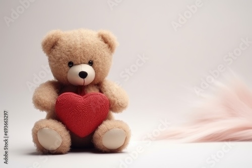 Teddy Bear and Heart-Shaped Box on Valentines Day