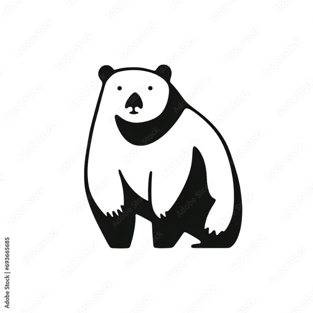 Hand drawn bear silhouette in a minimal style. Black and white graphic illustration isolated on transparent background Hand drawn bear silhouette in a minimal style. Black and white graphic illustration isolated on transparent background