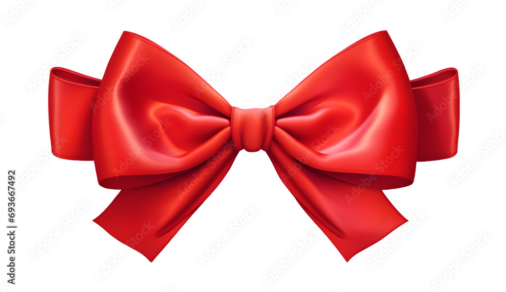 Red bow isolated isolated on transparent background