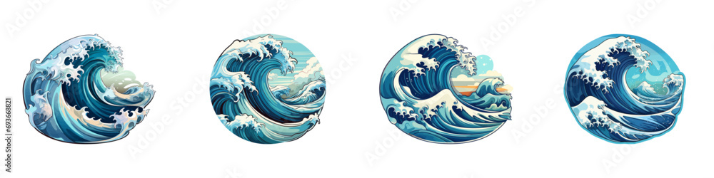 Сartoon ocean wave. Vector illustration Сartoon ocean wave. Vector illustration