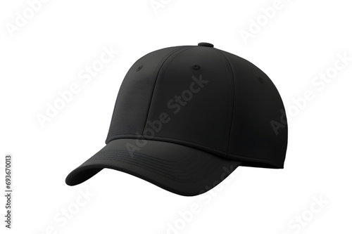 Black Baseball cap mock up isolated on transparent background