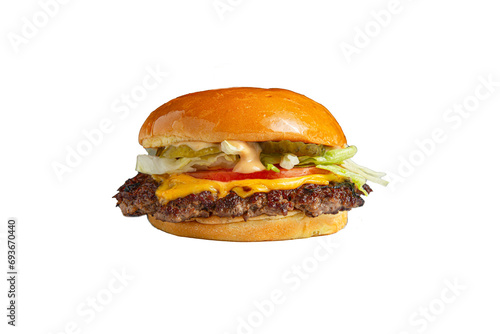 Photos hamburguesa simple fondo transparente