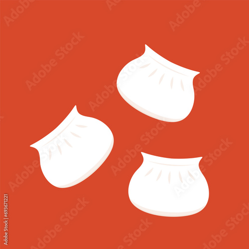 Shrimp dumplings vector. Shrimp dumplings is Chinese food. Chinese food icon.