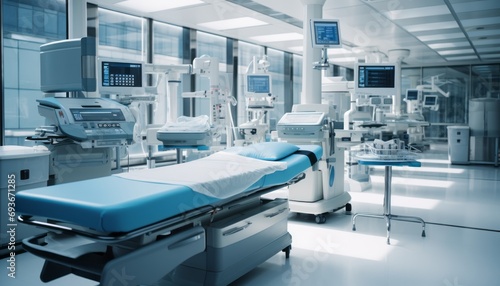Advanced and cutting edge medical equipment and devices in a state of the art modern operating room © Ilja