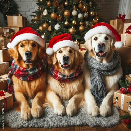 dogs on christmas © silvio