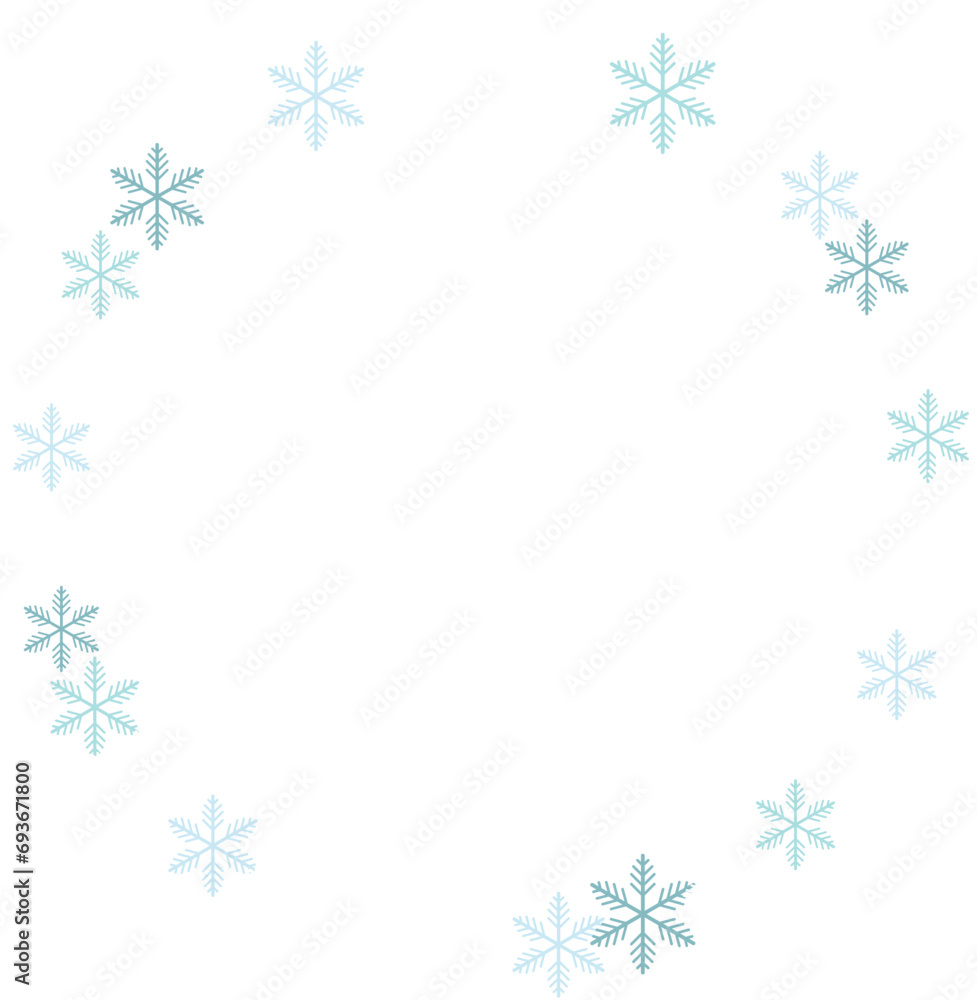 Snowflake Christmas Wreath Circle Border Frame Snowflake Christmas Wreath Circle Border Frame