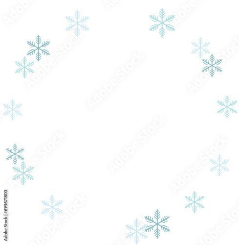 Snowflake Christmas Wreath Circle Border Frame