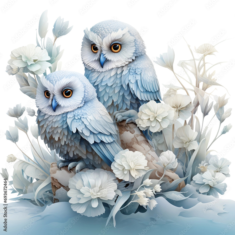 Fototapeta premium owl in the snow
