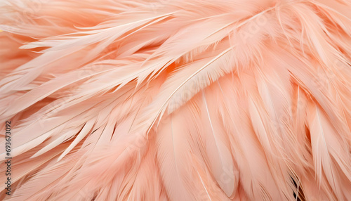 An abstract background of fluffy peach fuzz feathers that are delicate and dreamy in texture. 