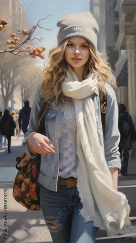 Young beautiful girl in everyday life