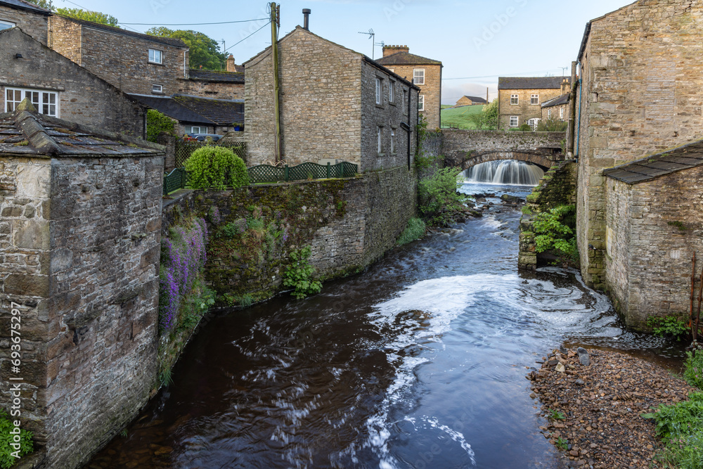 Gayle Beck runs through the centre of the picturesque Yorkshire Dales town of Hawes, Wensleydale.